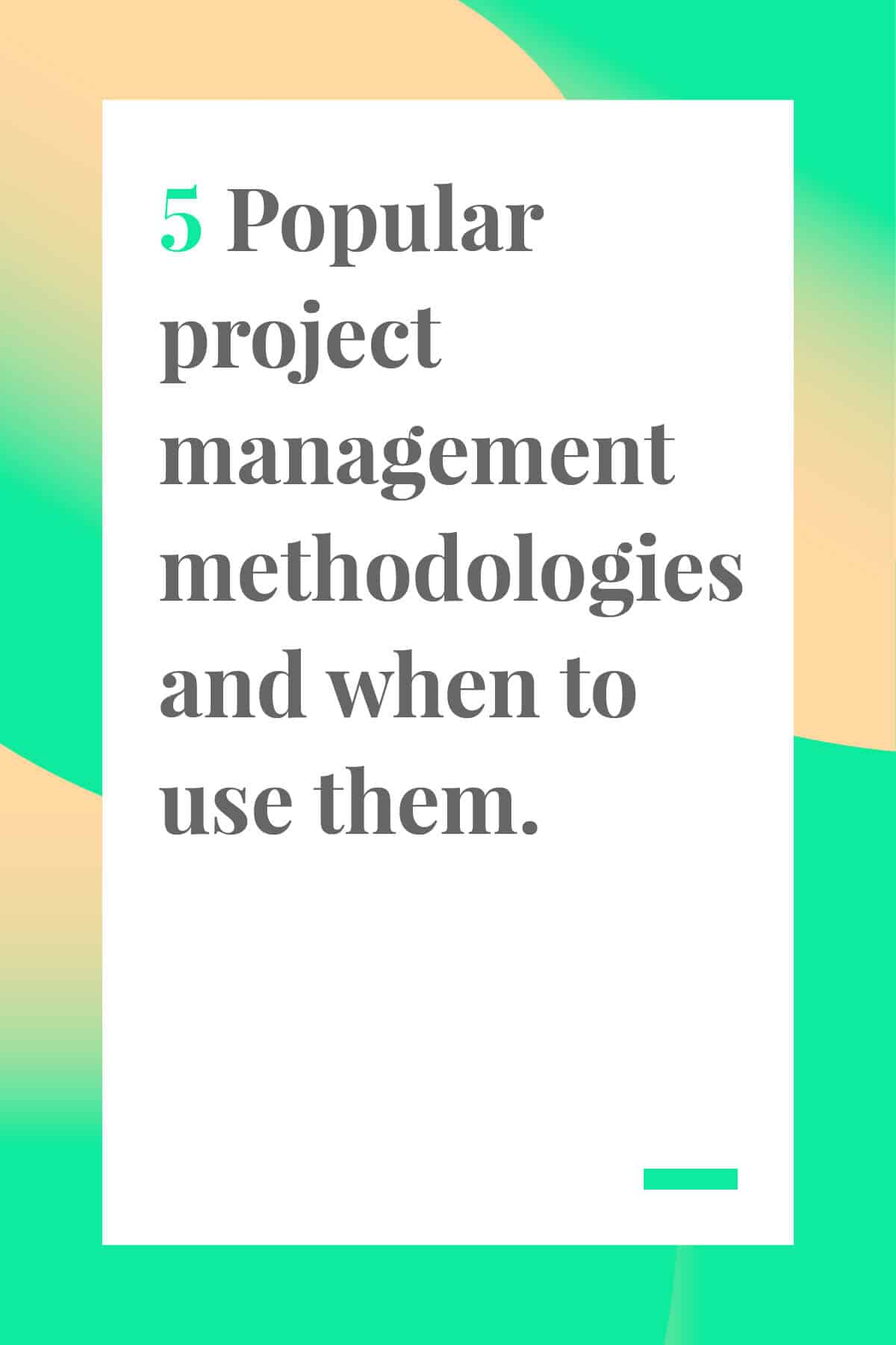 Confused about all the different project management methodologies out there? We've got you covered with this review of five of the most popular project management methodologies, including Agile, Kanban, and Six Sigma, plus advice on when to use each. #agile #projectmanagement #scrum