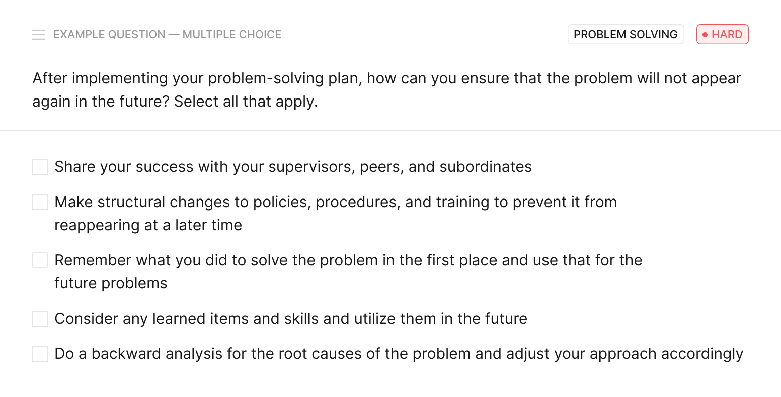 hard time management skills test question example 