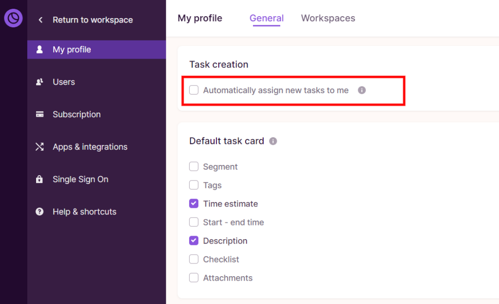 Automatically assign new tasks to the creator
