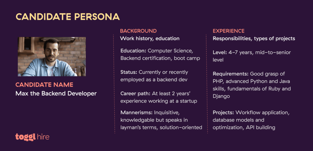 Find the right new hire based on your ideal candidate persona.
