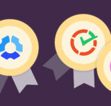 Illustration of badges with the Hubstaff, Time Doctor and Toggl Track logos