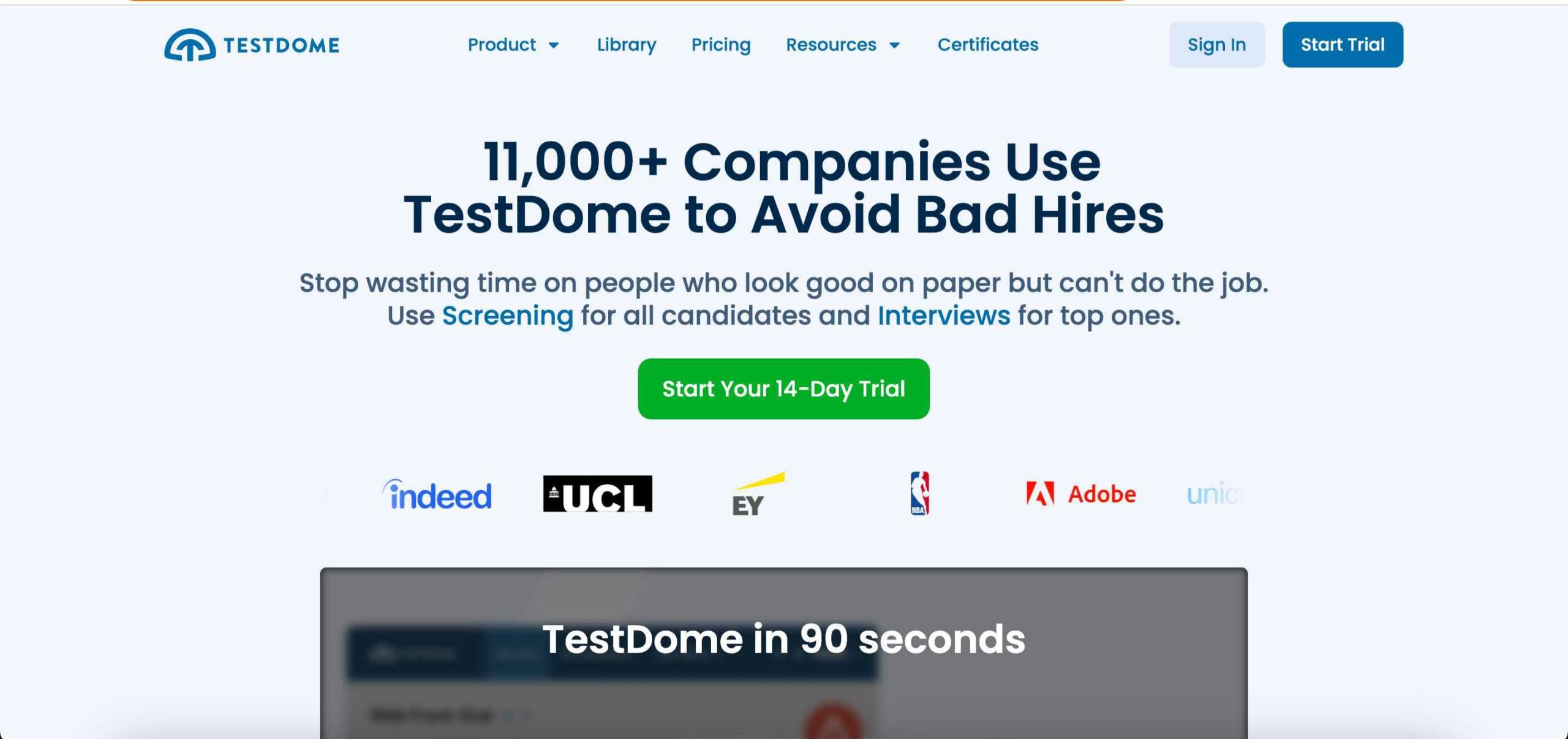 TestDome offers anti-cheating measures and easily customizable skils tests.
