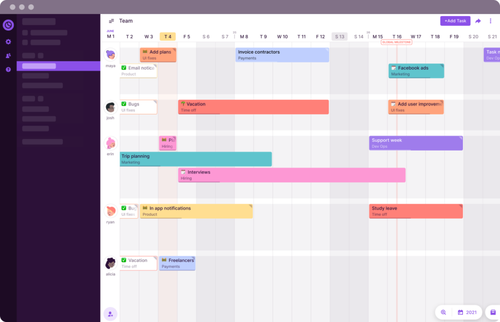 Toggl Plan Team Timeline