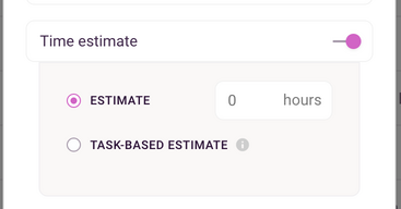 Screenshot of Toggl Track showing how to set a time estimate.