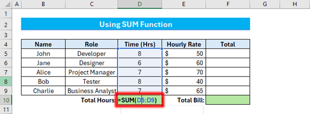 Excel table screenshot.