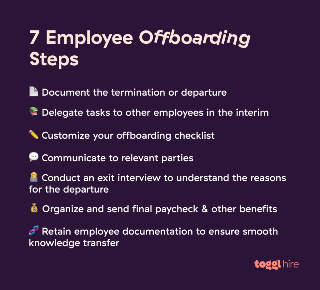Employee offboarding steps