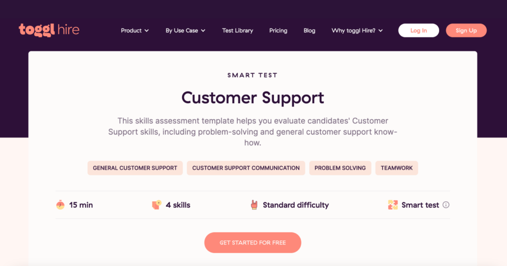 Customer support skills test