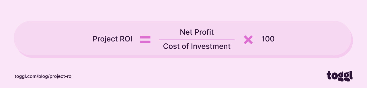 Formula to calculate project ROI.