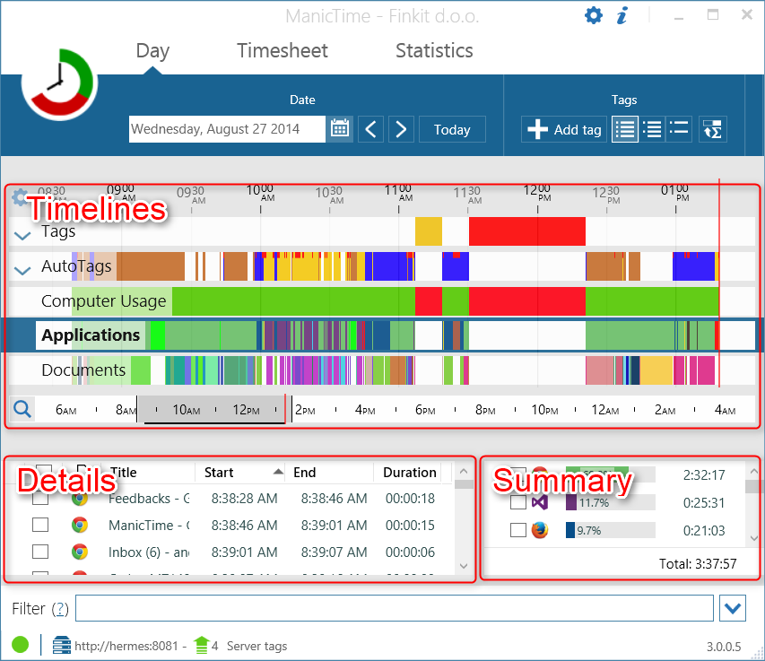 ManicTime screenshot.