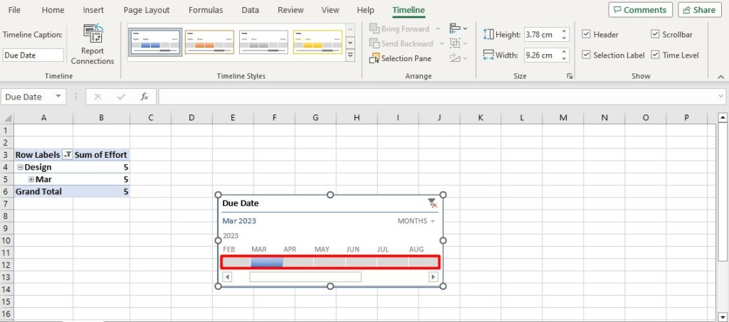 An Excel screenshot showing how to filter time entries for the pivot table.