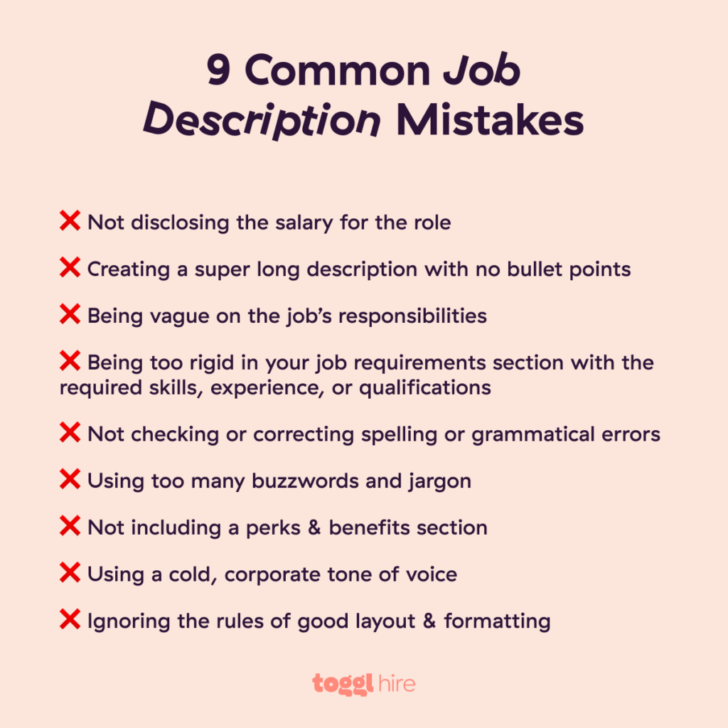 Job description mistakes to avoid