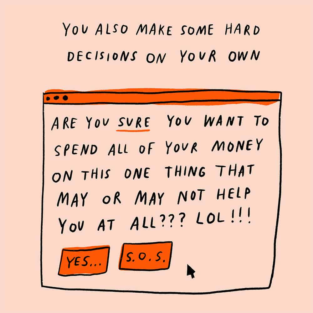 Illustration of making hard decisions