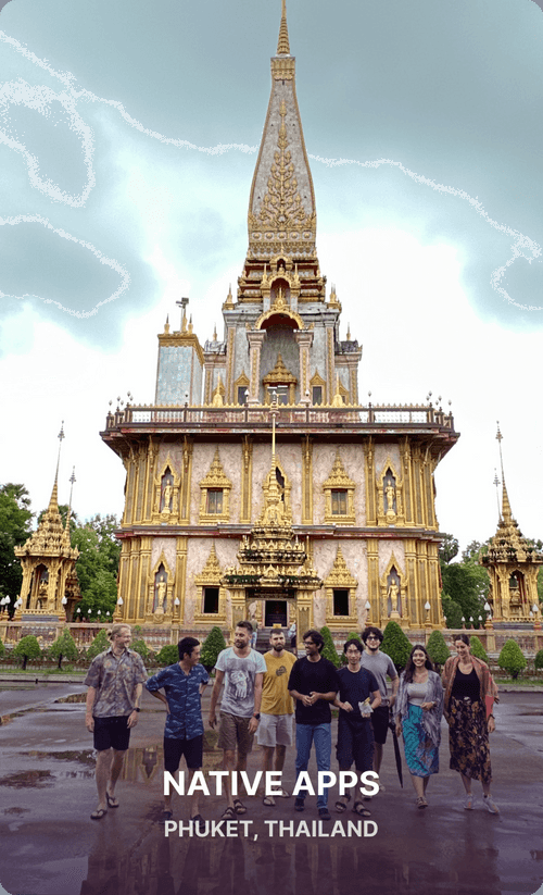 Photo of the Native Apps team at a meetup in Phuket