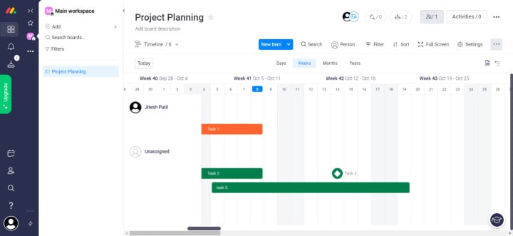 Monday.com planning features