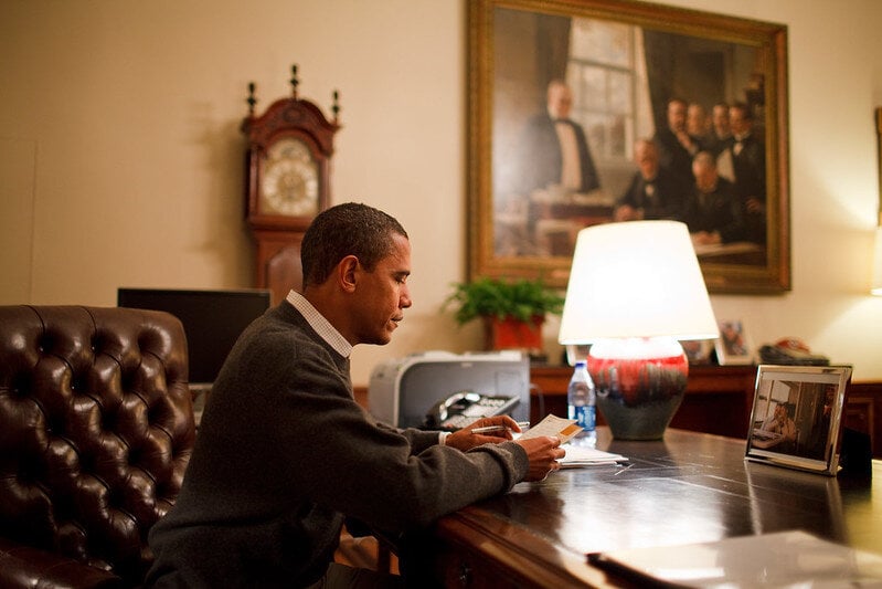 President Obama at his desk